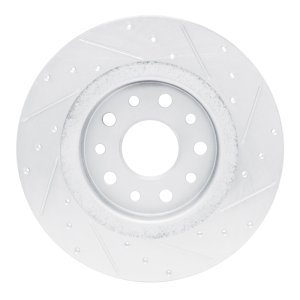 Jeep Grand Cherokee Brake Rotor (1) - Rear Left - R1 Concepts - Drilled & Slotted - Silver - `22-`25
